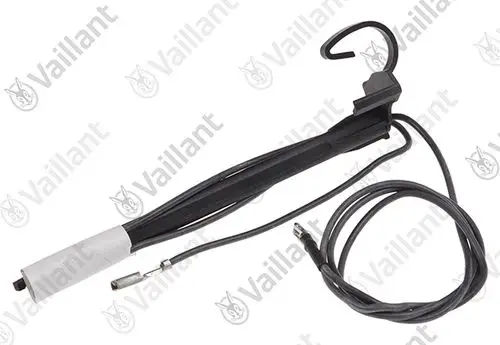 Temperaturwächter von Vaillant mit einem langen Kabel, einem Haken und einem Anschlussstecker für die Installation in Heizsystemen.